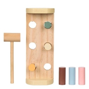 Ansamblu educativ, Model ursuleț, 6 forme și ciocan inclus, 23.5x9x8.5cm, Multicolor - Img 1