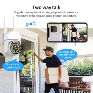 Camera de supraveghere IP CCTV smart de 2MP, Wi-Fi, senzor lumina si miscare, infrarosu, alerte, alba - Img 5