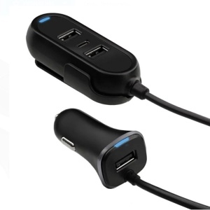 Incarcator Auto Smart Charge, 3 Porturi USB & TYPE C, DC/DC 12-24V, Negru - Img 2