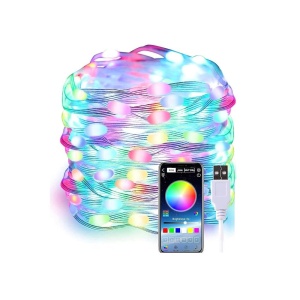 Instalatie luminoasa LED RGB cu Telecomanda, Bluetooth, App Tuya, Music, USB, IP65, 100 LED-uri, 10m, Multicolor - Img 10