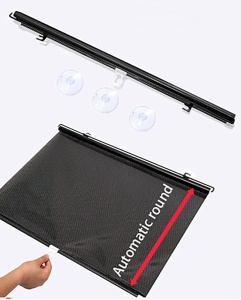 Jaluzea rulou pentru ferestre, universal, retractabil, pridere cu ventuze, 68 x 125 cm, gri inchis - Img 9