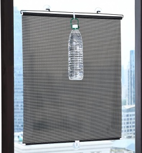 Jaluzea rulou pentru ferestre, universal, retractabil, pridere cu ventuze, 68 x 125 cm, gri inchis - Img 6