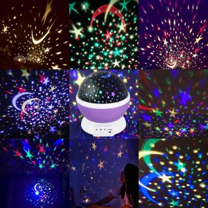 Lampa-proiector HD rotativ 360 grade, cu LED, lumină de noapte, proiectie cosmos, stele si luna - Img 6