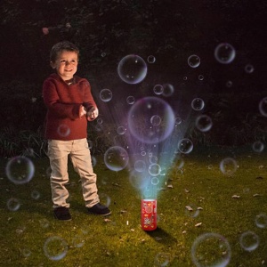 Masina automata de facut baloane de sapun cu sunet si lumini, efect de artificii, 240 ml, 4 x AA, 20 x 10.5 cm, rosu - Img 2