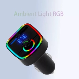 Modulator FM cu Bluetooth 5.0, MP3 Player, Handsfree, slot microSD, USB 3.1A, negru - Img 3