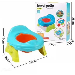 Olita pliabila si portabila cu reductor WC, 2 in 1, plastic, 25x27.5x17 cm, multicolor - Img 6