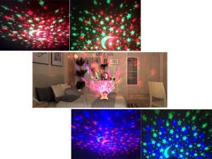 Proiector LED cer instelat, cu difuzor bluetooth, control din telefon, USB, negru - Img 4