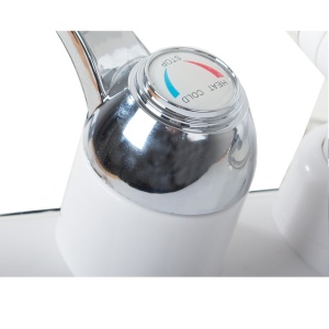 Robinet electric pentru incalzit apa instant, 3000W, afisaj LCD, metalic, cu dus, inaltim robinet 31 cm, alb - Img 8