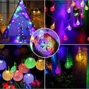 Set 2 Instalatii Decorative LED RGB, 2x5m, cu 2x50 LED-uri in Forma de Mini Becuri, Lumina Multicolora - Img 6