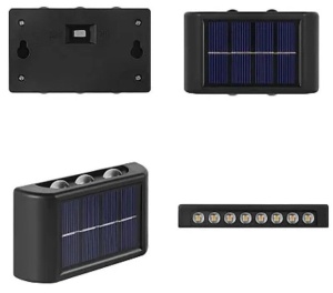 Set 4 lampi solare de perete YF 801 cu 6 Leduri IP65 - Img 7