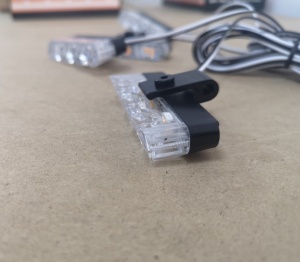 Set 4 lumini LED de avertizare rosu-albastru pentru grila, functii stroboscop, 36W, 12V - Img 5