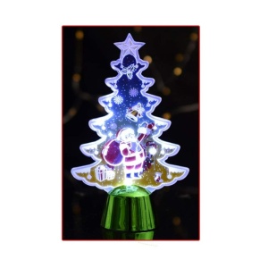Set de 3 Mini Figurine Decorative Luminoase pentru Craciun, in Forma de Bradut, 14x9cm, Lumina Calda - Img 2