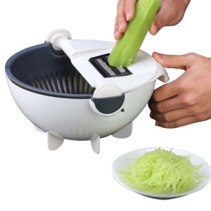 Strecuratoare si feliator de legume sau fructe manual cu castron inclus, accesorii diverse - Img 1