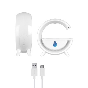 Umidificator cu lumina, picaturi antigravitatie si aromaterapie, 5W, capacitate 350ml, din plastic, alb - Img 6