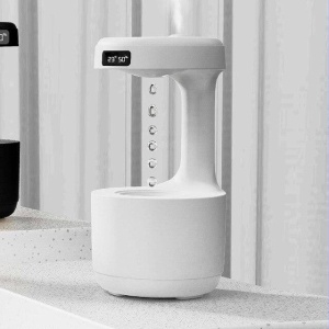 Umidificator si Difuzor de Aroma Tehnologie Anti-Gravity Drop 800ml, cu Afisaj Ora - Img 3