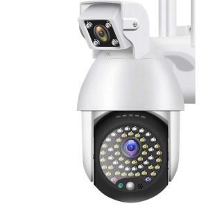 Camera de supraveghere IP PTZ duala, wireless, 320°, 1080P, IR+LED, pentru exterior, senzor miscare, alarma, alb - Img 7