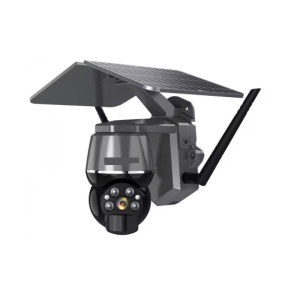 Camera de supraveghere SIM, cu panou solar, Q-S808, Wi-Fi, 4K, PTZ, senzor de miscare, 1080P, infrared, alarma, negru-gri - Img 1