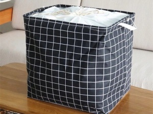 Cos pliabil pentru jucarii, Dreptunghiular de 90L, Negru cu Alb, 45cm inaltime - Img 5