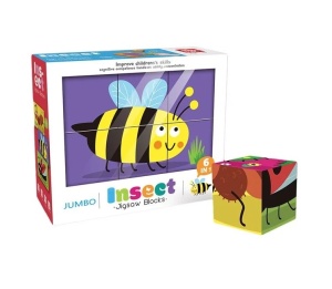 Cuburi Puzzle cu Animale si Insecte, 6 Piese, 21.7x18x6.6 cm, multicolor - Img 4
