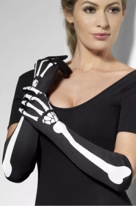 Manusi pentru fete cu imprimeu schelet, pentru petrecerile de Halloween - Img 2