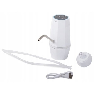 Pompa electrica pentru recipient de apa cu filtru inclus, incarcare USB, Alb - Img 5