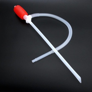 Pompa Manuala pentru Transfer Combustibil/Ulei/Apa sau alte Lichide, 54cm Lungime, Plastic, Alb/Rosu - Img 1