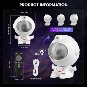 Proiector LED si laser astronaut cu proiectie pe tavan de cer instelat si galaxii, cu 12 efecte de culoare - Img 6