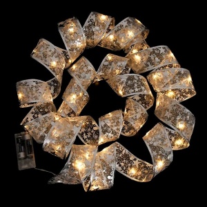 Set 2 Panglici Luminoase pentru Craciun, 5m, 50 de LED-uri, cu Baterii, Lumina Alba Calda, Auriu - Img 4