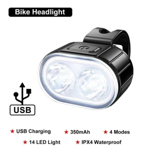 Set Lumini Bicicleta, Far si Stop LED, Reincarcabile USB, Rezistente la apa, Negru - Img 7