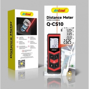 Telemetru cu Laser Profesional, 80m, Ecran LCD, Calcul Arie, Volum si Pitagora, Rosu-Negru - Img 2