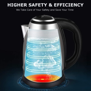 Fierbator electric 1500W, 2L capacitate, inox, cu oprire automata, argintiu-negru - Img 3
