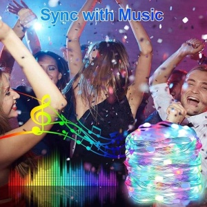 Instalatie luminoasa LED RGB cu Telecomanda, Bluetooth, App Tuya, Music, USB, IP65, 100 LED-uri, 10m, Multicolor - Img 2