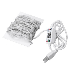 Instalatie luminoasa LED RGB cu Telecomanda, Bluetooth, App Tuya, Music, USB, IP65, 100 LED-uri, 10m, Multicolor - Img 12