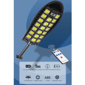 Lampa solara stradala W7102B-7 cu 20 LED COB, senzor de miscare si telecomanda, protectie IP65, negru - Img 2