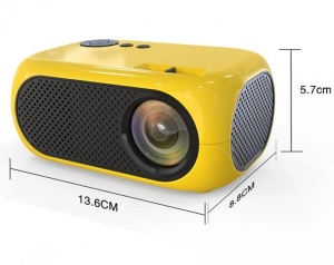 Mini videoproiector LED, portabil, 1080P, 1200LM, HDMI, Micro SD si USB, cu telecomanda, home cinema, galben - Img 8