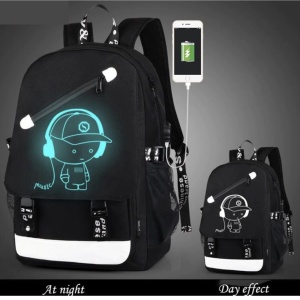 Rucsac Music Boy Design,Ghiozdan Smart,Fosforescent,Protectie Antifurt - Img 3