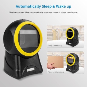 Scaner de coduri de bare cu cablu USB, 1D 2D QR, Omnidirectional, negru-galben - Img 5