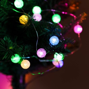 Set 2 Instalatii Decorative LED RGB, 2x5m, cu 2x50 LED-uri in Forma de Mini Becuri, Lumina Multicolora - Img 4