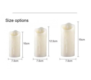 Set 3 Lumanari LED Decorative, cu Efect Flacara Reala, 3 Dimensiuni Diferite, Lumina Alba Calda - Img 5