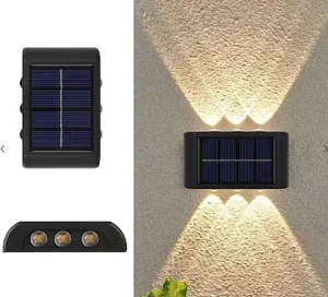 Set 4 lampi solare de perete YF 801 cu 6 Leduri IP65 - Img 8