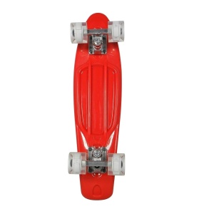 Skateboard cu Lumini, pentru copii de 4 ani+, rulmenti ABEC-7, roti din silicon, 55 x 14.5 cm, Albastru/Rosu - Img 8