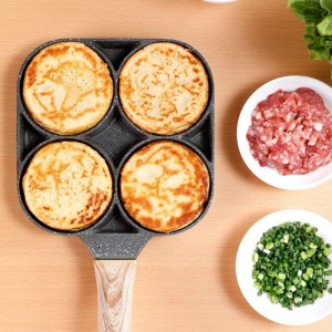 Tigaie cu separator pentru 4 oua, mini pizza, pancake si altele cu invelis antiaderent - Img 2