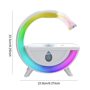 Umidificator cu lumina, picaturi antigravitatie si aromaterapie, 5W, capacitate 350ml, din plastic, alb - Img 7
