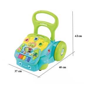 Antemergator cu activitati 2 in 1, pentru copii 1 an+, cu sunete si lumini, 37x40x42 cm, albastru-verde/roz-verde - Img 8