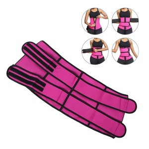Centura modelatoare, Talie de viespe, cu fermoar si velcro, efect de sauna, neopren, Marime L/XL/XXL, roz - Img 7