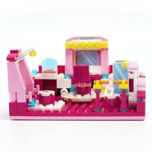 Cuburi de Constructie 2 in 1, Salon de Frumusete si Scena cu 2 Figurine, 216 piese - Img 1
