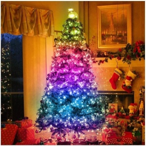 Instalatie luminoasa LED RGB cu Telecomanda, Bluetooth, App Tuya, Music, USB, IP65, 100 LED-uri, 10m, Multicolor - Img 5