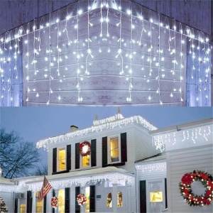 Instalatie Luminoasa Solara, Lumina Alba Calda-Rece si Multicolora, 320 LED-uri, Telecomanda, 12m - Img 2