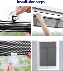 Jaluzea rulou pentru ferestre, universal, retractabil, pridere cu ventuze, 68 x 125 cm, gri inchis - Img 7
