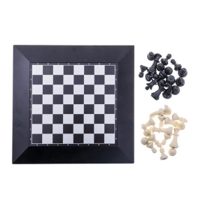 Joc Sah cu Tabla si Piese Magnetice, Dimensiuni Tabla 26×26×0,7cm, Alb-negru - Img 6
